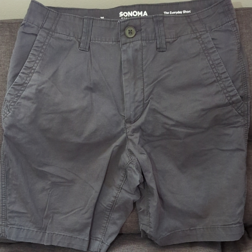 Sonoma Gray Flat Front Casual Shorts